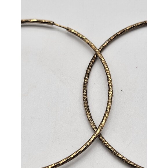 VTG Dyadema Sterling Silver 925 Textured Thin Hoop Earrings - Picture 3 of 9